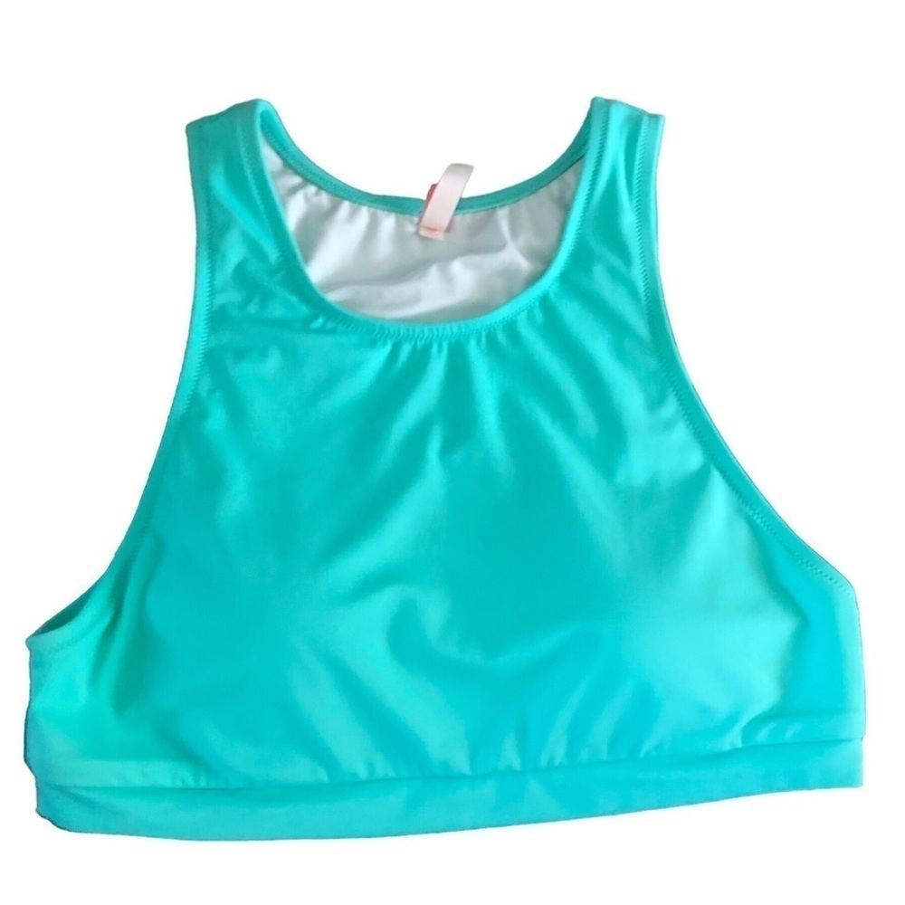 Victoria’s Secret Cropped Swim Tank Size L Padded Cups Mint Green New Lined